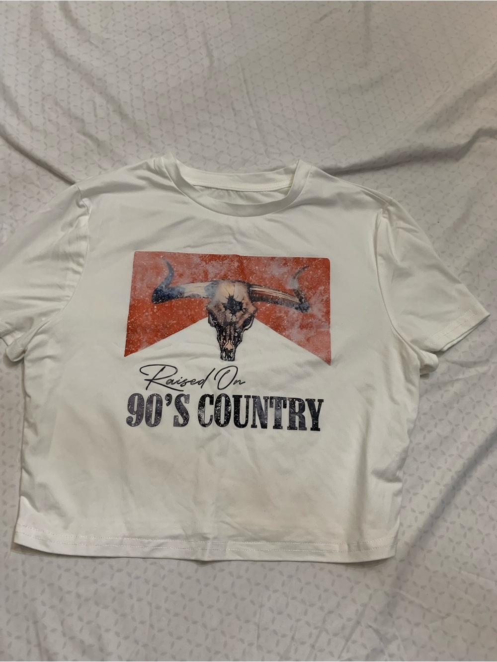 White Graphic Tee "Raised On 90's Country"
